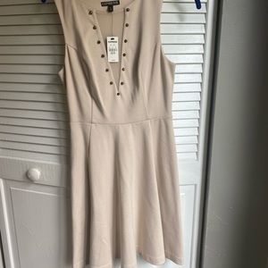 Express beige skater dress